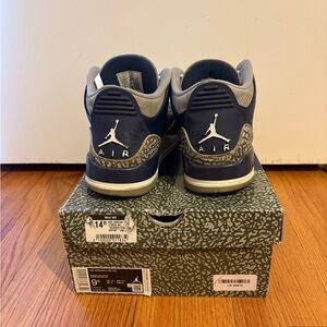 Used “Georgetown” Nike Air Jordan 3’s